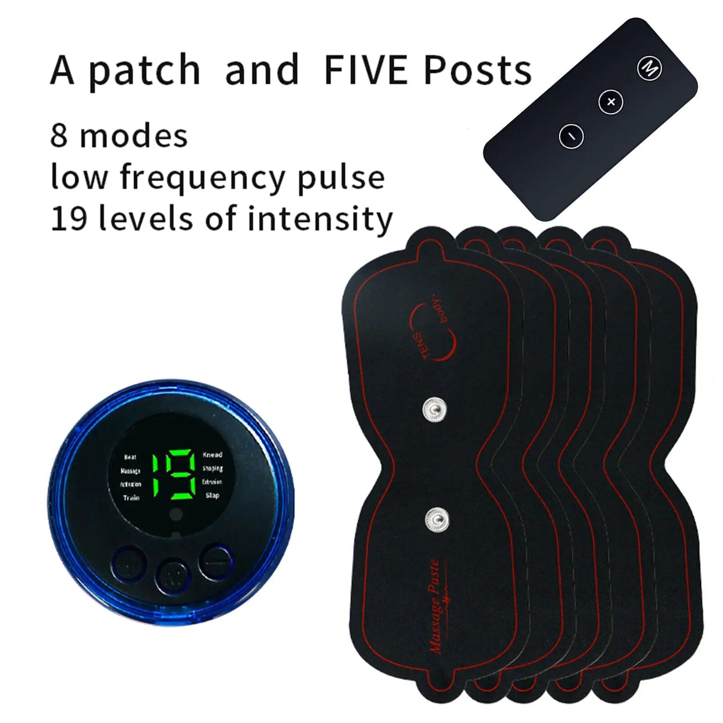 Portable TENS Pain Relief and Massage Patches